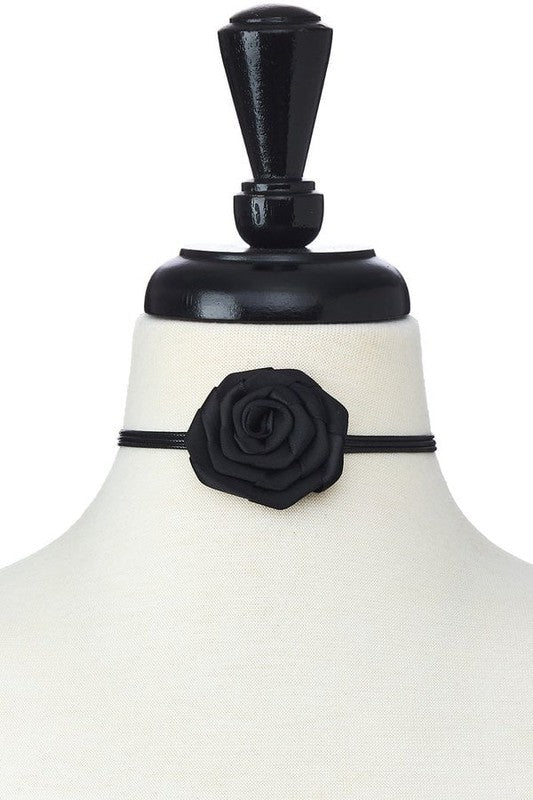 Silk Rose Flower Choker