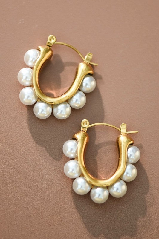18k GOLD PLATED Waterproof Non-tarnish Stainless Steel Hoops