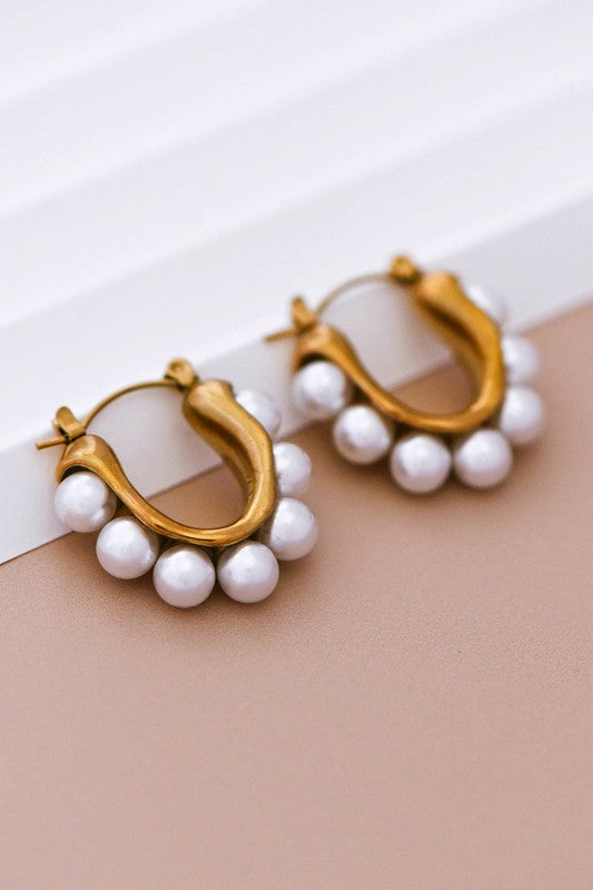 18k GOLD PLATED Waterproof Non-tarnish Stainless Steel Hoops