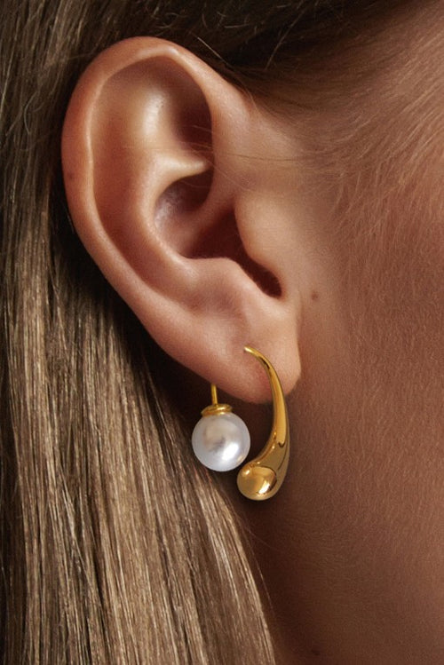 18k GOLD PLATED Waterproof Non-tarnish Stainless Steel Hoops