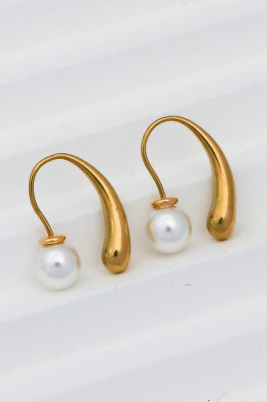 18k GOLD PLATED Waterproof Non-tarnish Stainless Steel Hoops