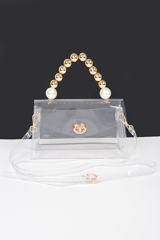 Transparent Handle Flap Clutch