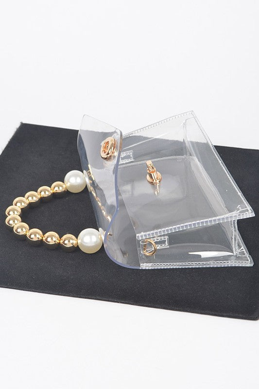 Transparent Handle Flap Clutch