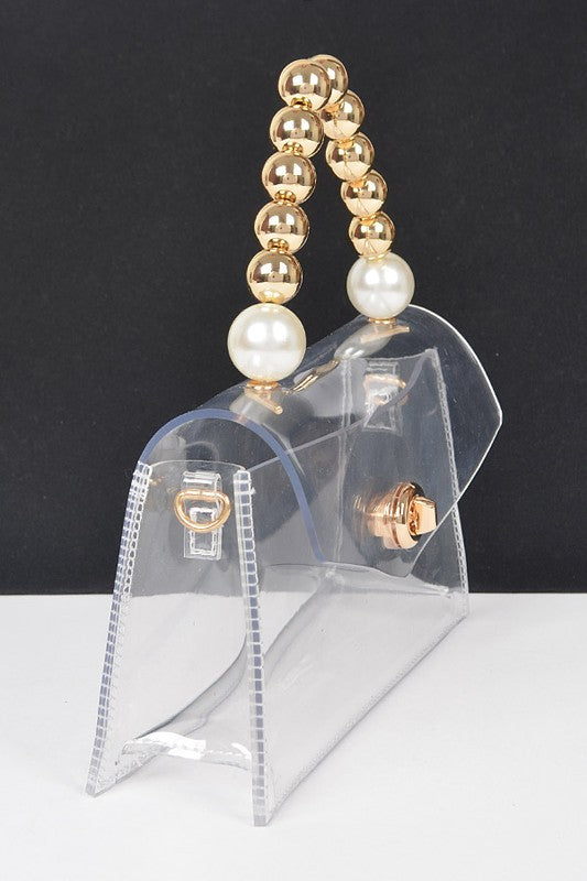 Transparent Handle Flap Clutch