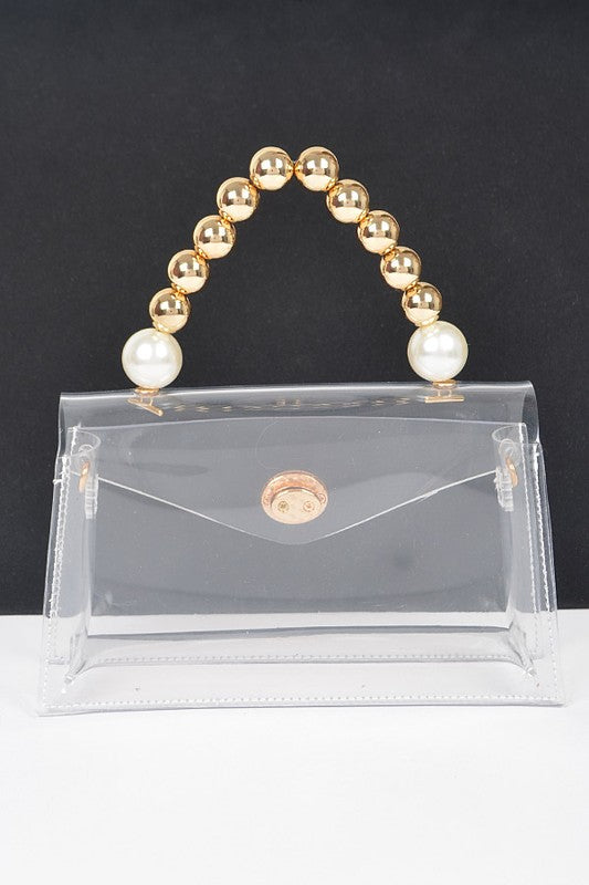 Transparent Handle Flap Clutch