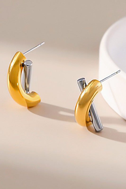 18k GOLD PLATED Waterproof Non-tarnish Stainless Steel Studs