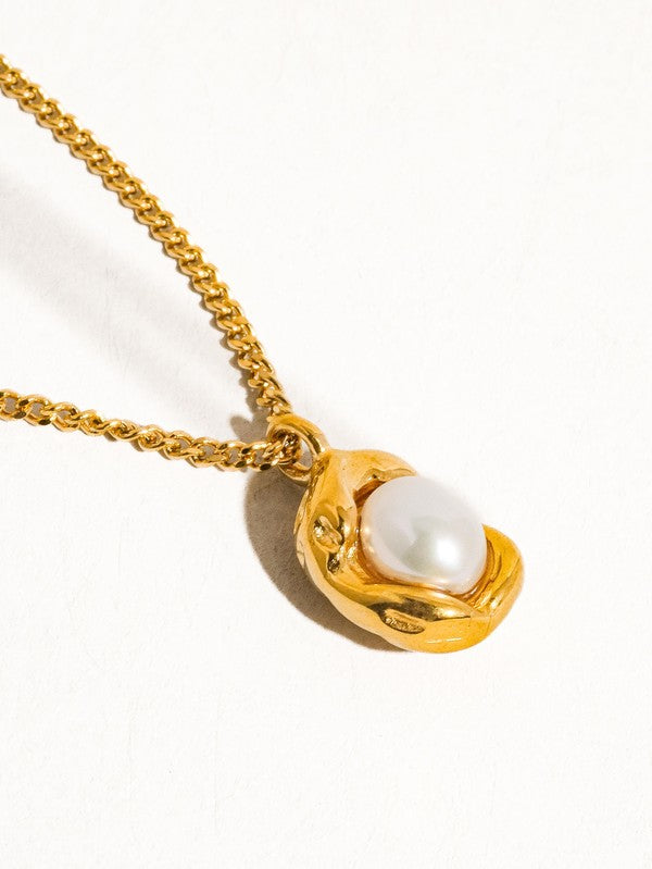 Non-tarnish Natural Pearl Round Necklace