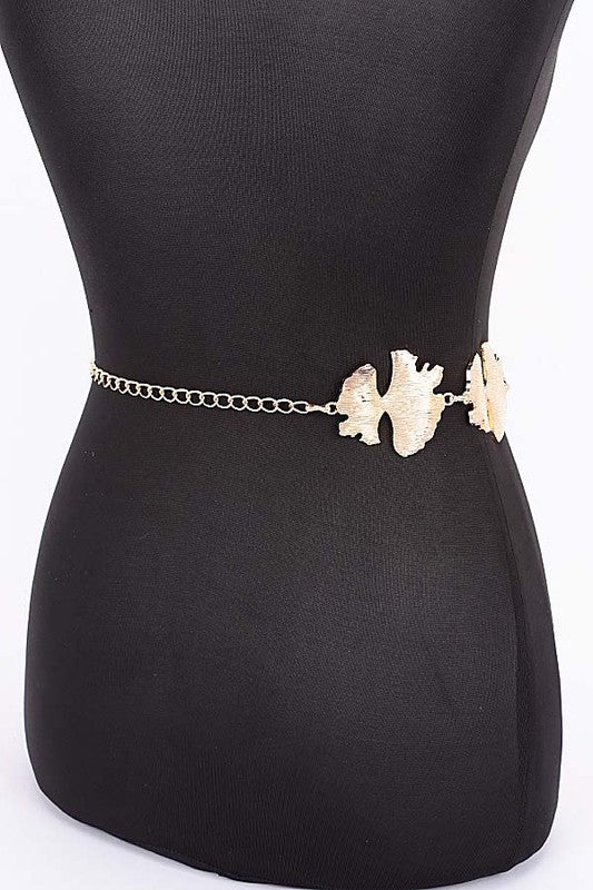 Metal Leaf Chain Belt