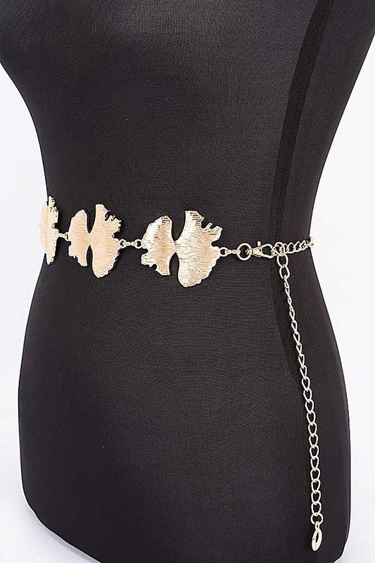 Metal Leaf Chain Belt