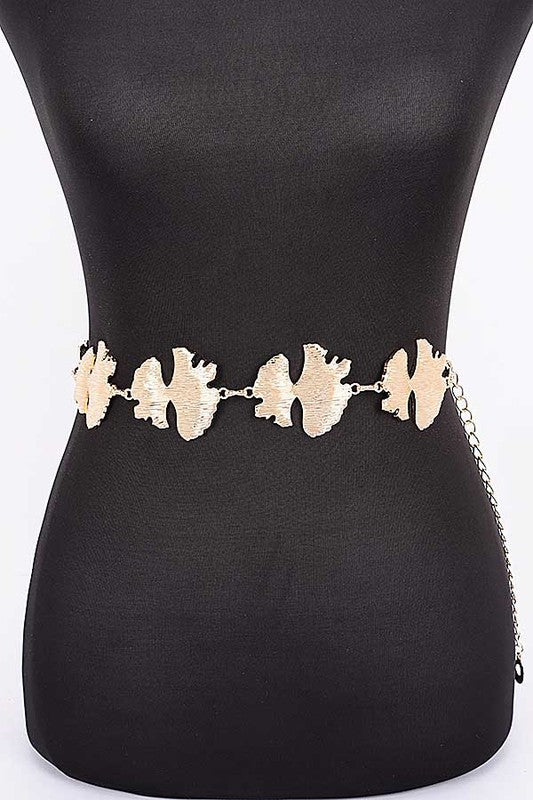 Metal Leaf Chain Belt