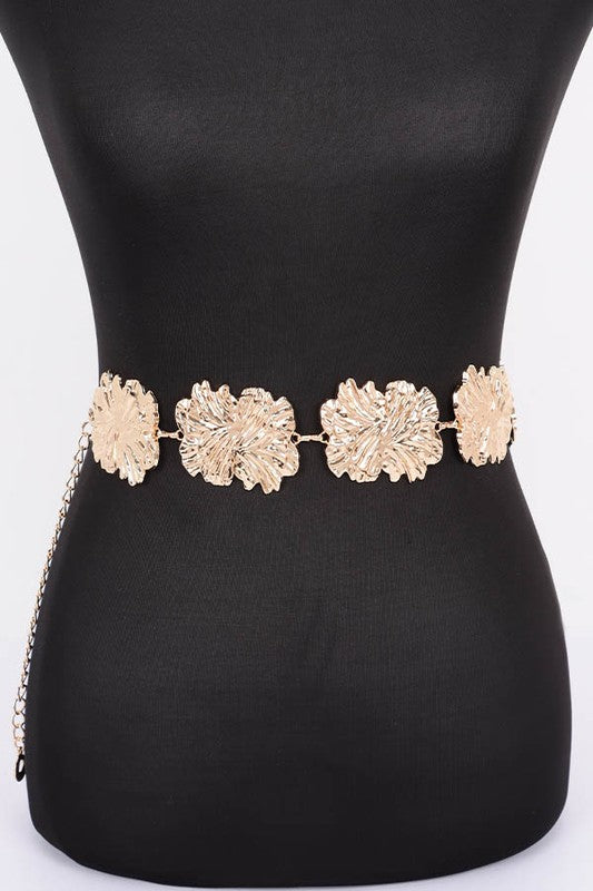 Metal Flower Chain Belt