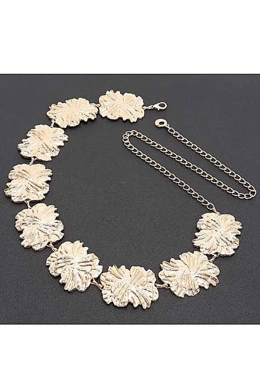 Metal Flower Chain Belt