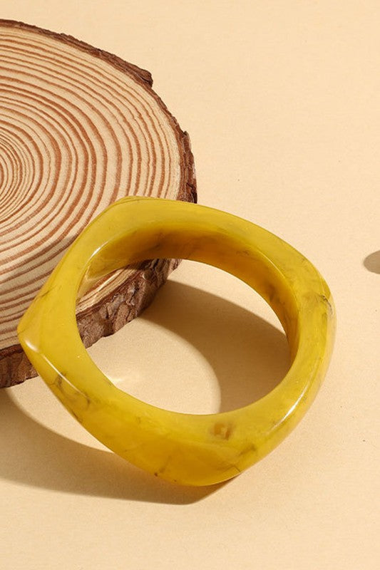 Geometric Chunky Square Resin Bracelet