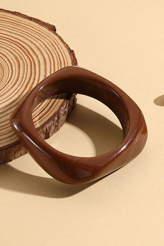 Geometric Chunky Square Resin Bracelet