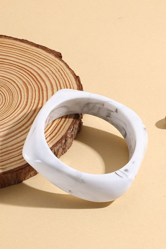 Geometric Chunky Square Resin Bracelet