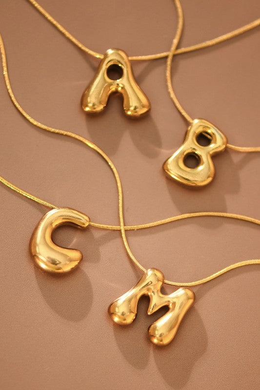 18k GOLD PLATED Non-tarnish Stainless Steel Initial Necklace