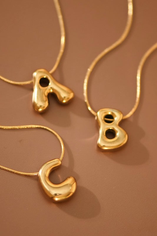18k GOLD PLATED Non-tarnish Stainless Steel Initial Necklace