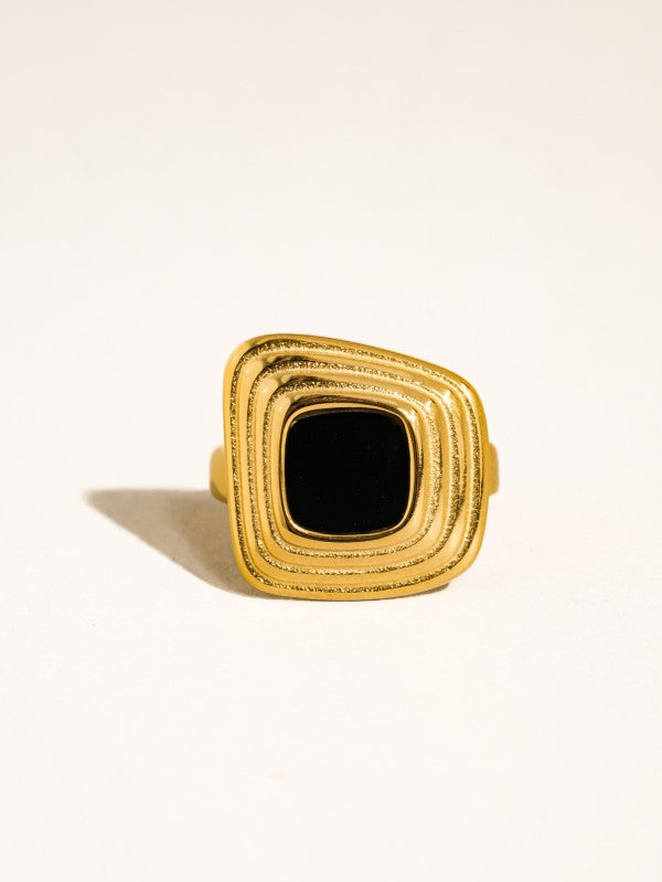 18k GOLD PLATED Non-tarnish Abstract Open Statement Ring