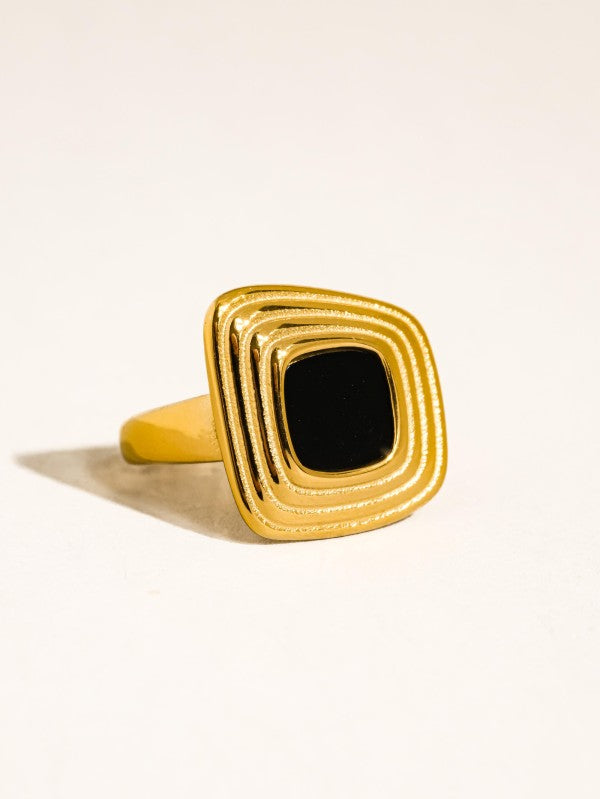18k GOLD PLATED Non-tarnish Abstract Open Statement Ring