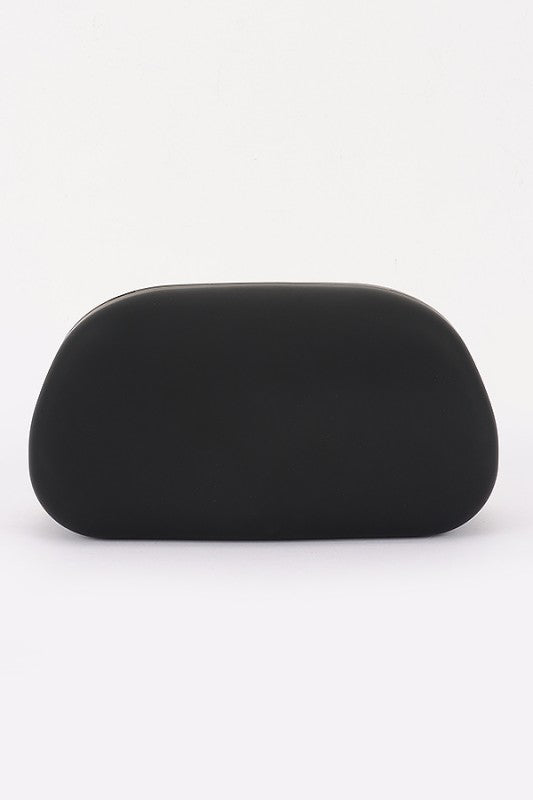 Metal Handle Satin Clutch