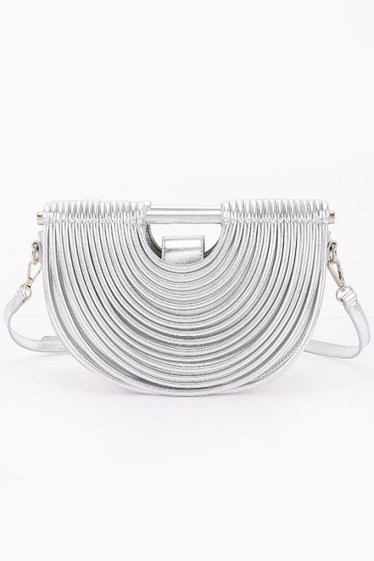 Metallic Faux Leather Noodle Bag