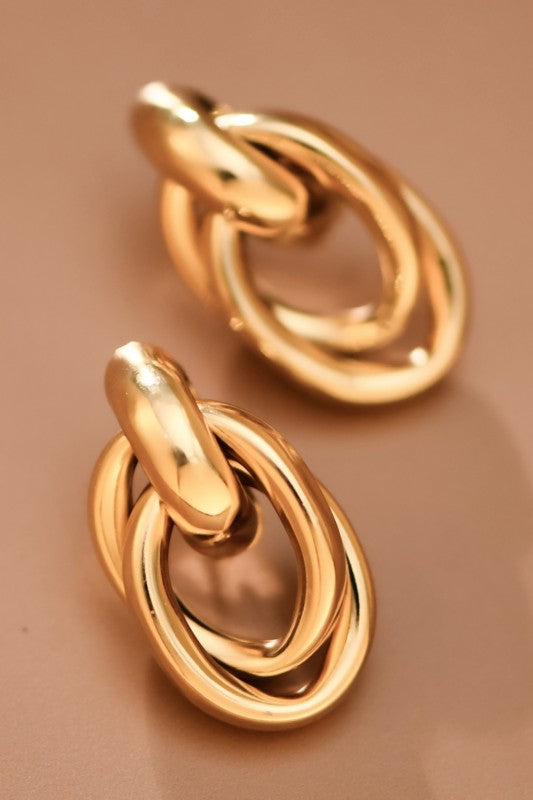 18k GOLD PLATED Waterproof Non-tarnish Stainless Steel Hoops