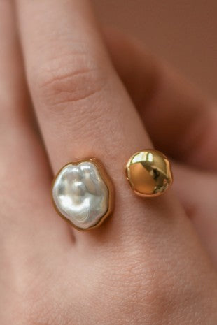 18k Gold Plated Non-tarnish Stainless Steel Adjustable Ring